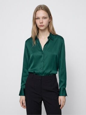 3 for $60 | Satin shirt from Zara. Size S. Worn ONCE. Still brand new.